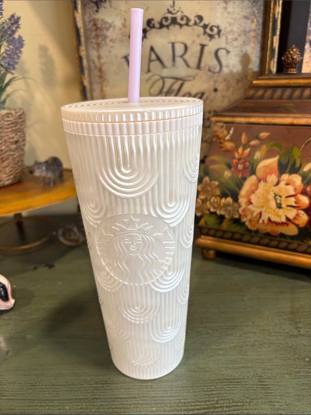 🤍Starbucks 2023 White Pearl Siren Mermaid Scales Tumbler Venti 24oz